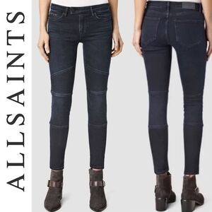 All Saints Dark Blue Skinny Jeans